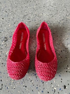 mini melissa size 12 (fits like 12.5-13) campana Pink Jelly Ballet Flats